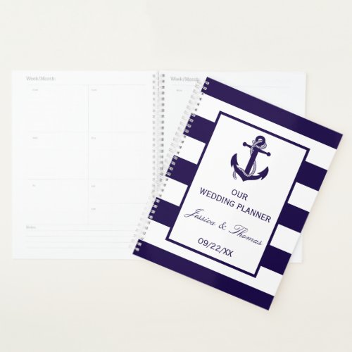 The Nautical Anchor Navy Stripe Wedding Collection Planner