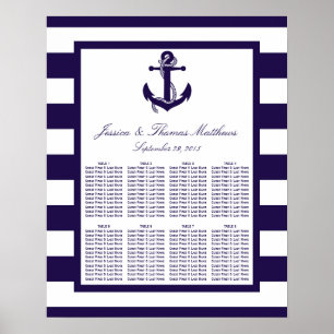 The Nautical Anchor Navy Stripe Wedding Collection Poster