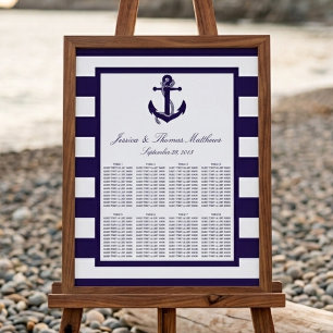 The Nautical Anchor Navy Stripe Wedding Collection Poster