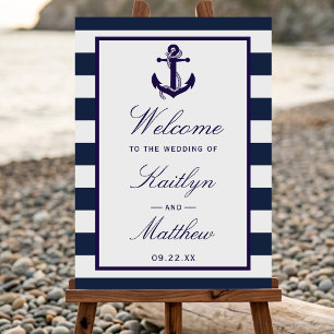 The Nautical Anchor Wedding Collection Welcome Foam Board