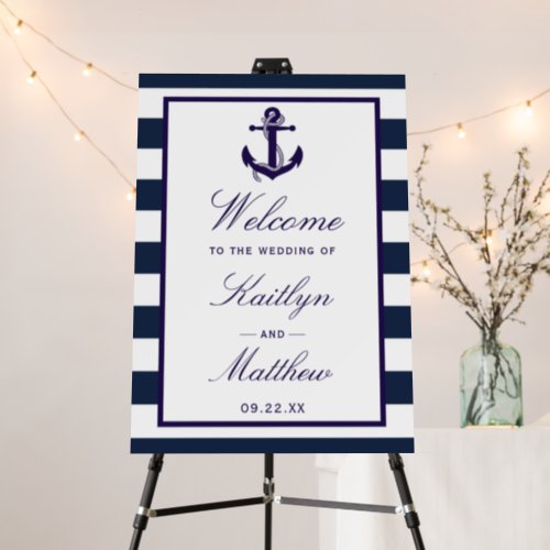 The Nautical Anchor Wedding Collection Welcome Foam Board