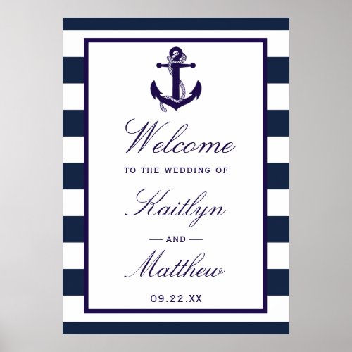 The Nautical Anchor Wedding Collection Welcome Poster