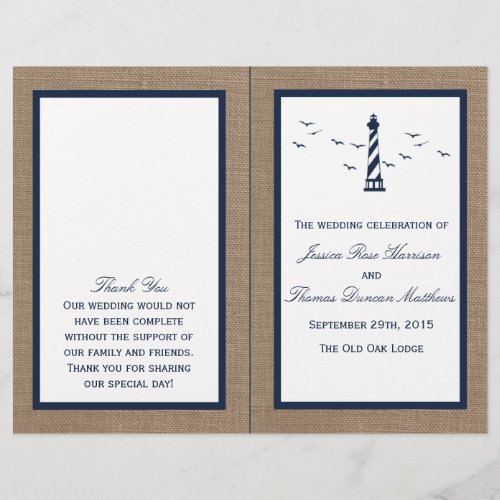 The Nautical Lighthouse Burlap Wedding Collection