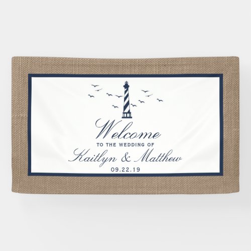 The Nautical Lighthouse Burlap Wedding Collection Banner