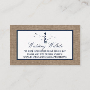 The Nautical Lighthouse Burlap Wedding Collection Enclosure Card