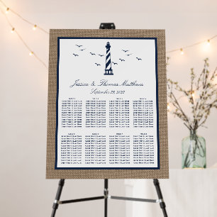The Nautical Lighthouse Burlap Wedding Collection Foam Board
