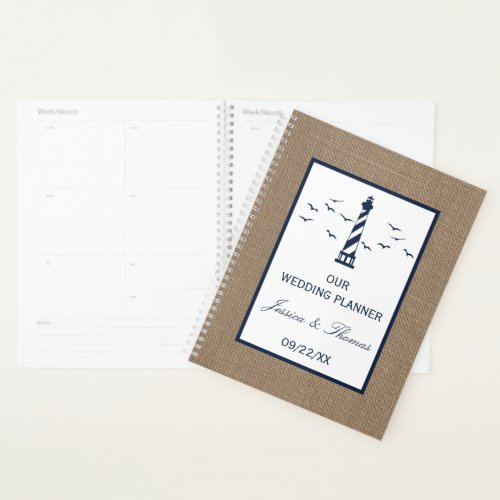 The Nautical Lighthouse Burlap Wedding Collection Planner