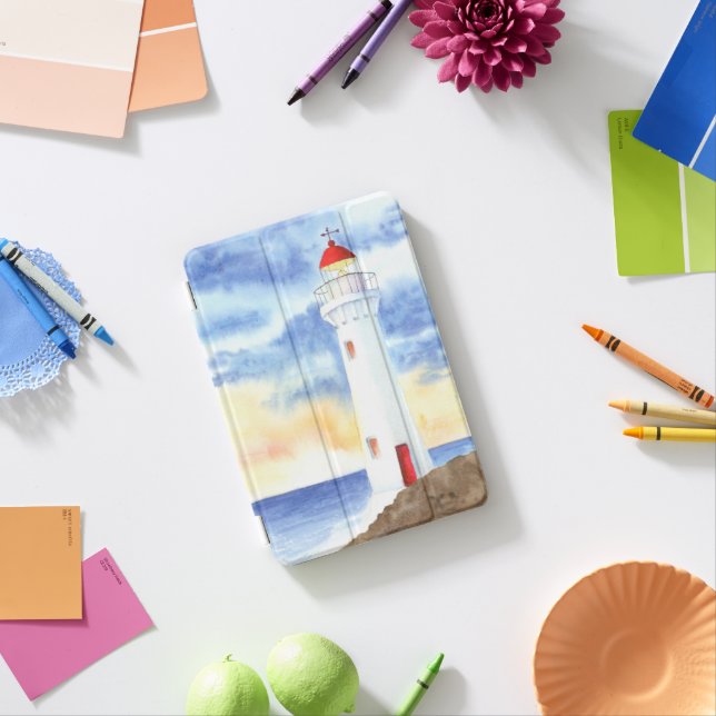 The Nautical Lighthouse Mountains iPad Mini Cover (In Situ)