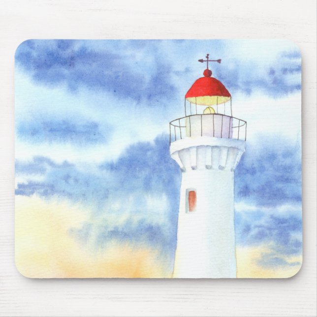 The Nautical Lighthouse Mountains Mouse Pad (Front)