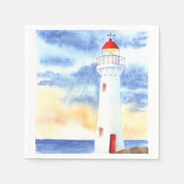 The Nautical Lighthouse Mountains Napkins (Front)