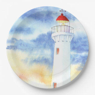 The Nautical Lighthouse Mountains Paper Plates