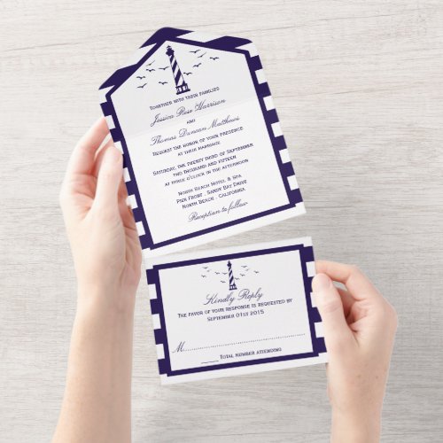 The Nautical Lighthouse Wedding Collection All In One Invitation