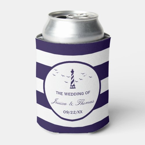 The Nautical Lighthouse Wedding Collection Can Cooler