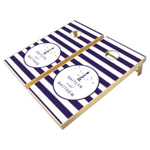 The Nautical Lighthouse Wedding Collection Cornhole Set