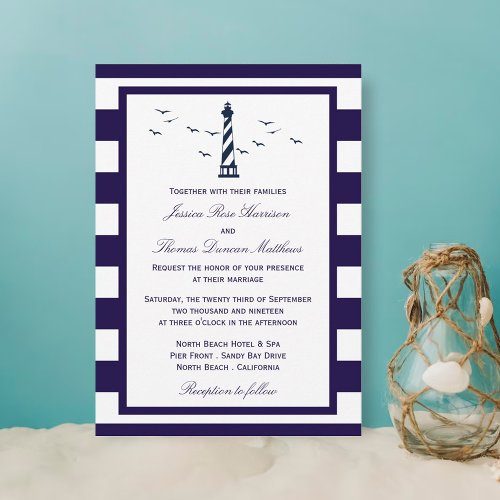 The Nautical Lighthouse Wedding Collection Invitation