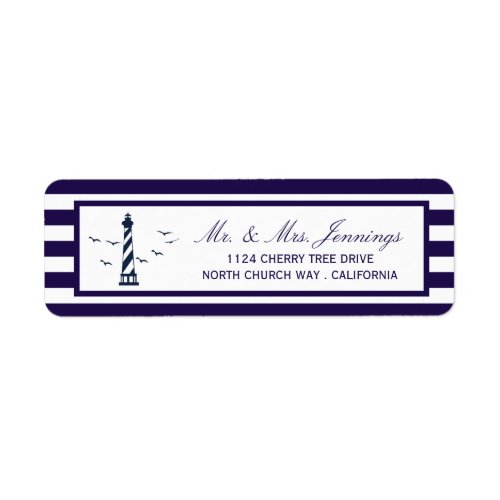 The Nautical Lighthouse Wedding Collection Label