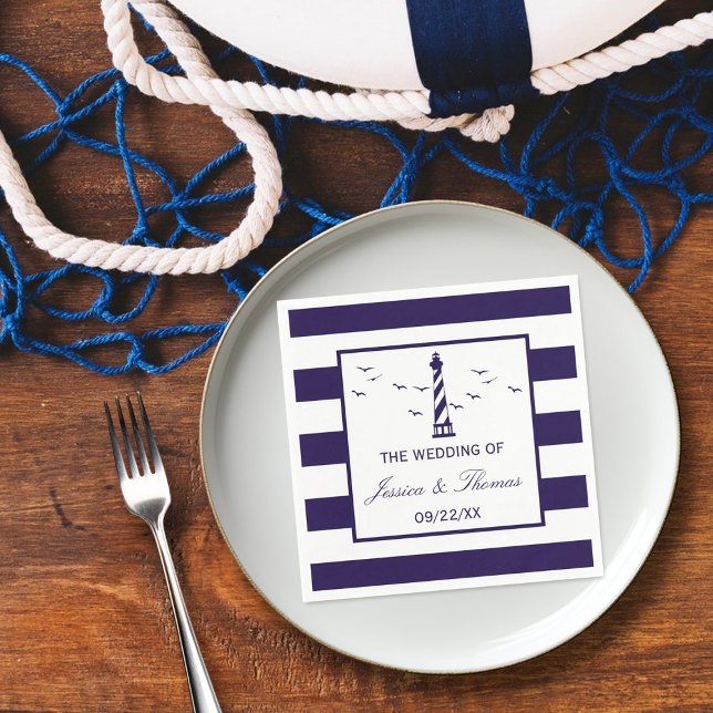 The Nautical Lighthouse Wedding Collection Napkins (Creator Uploaded)
