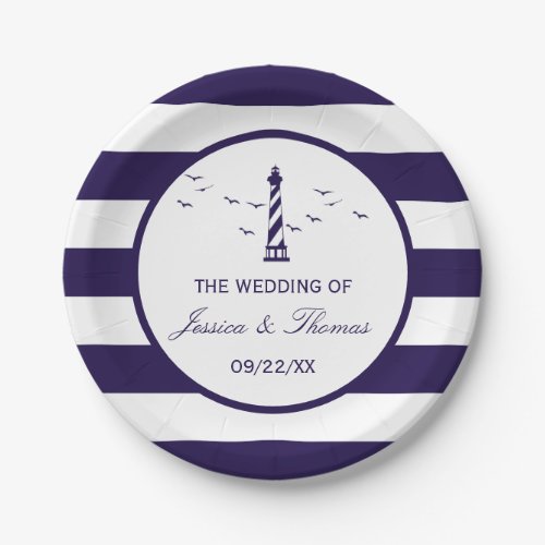 The Nautical Lighthouse Wedding Collection Paper Plates