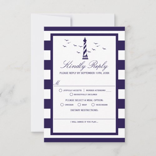 The Nautical Lighthouse Wedding Collection RSVP Card