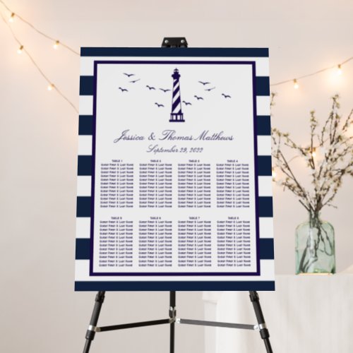 The Nautical Lighthouse Wedding Collection Seating Foam Board