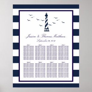 The Nautical Lighthouse Wedding Collection Seating Poster
