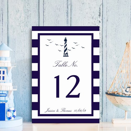 The Nautical Lighthouse Wedding Collection Table Number