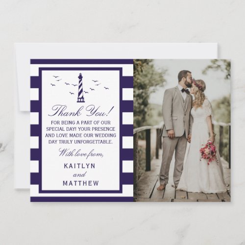 The Nautical Lighthouse Wedding Collection Thank You Card