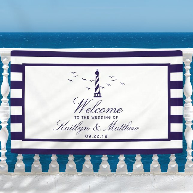 The Nautical Lighthouse Wedding Collection Welcome Banner (Creator Uploaded)
