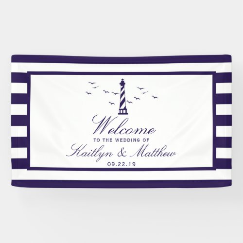 The Nautical Lighthouse Wedding Collection Welcome Banner