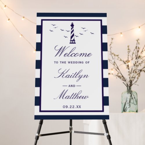 The Nautical Lighthouse Wedding Collection Welcome Foam Board