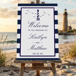 The Nautical Lighthouse Wedding Collection Welcome Foam Board