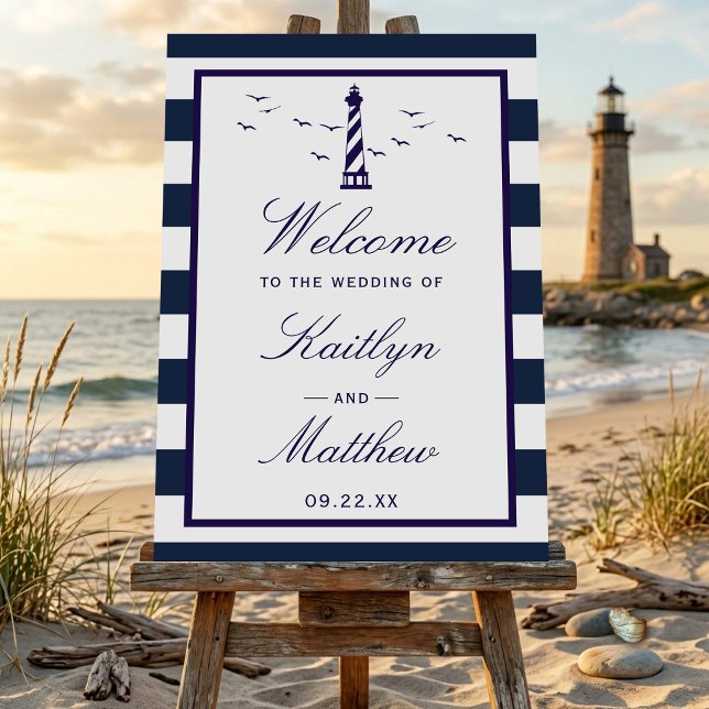 The Nautical Lighthouse Wedding Collection Welcome Foam Board (Creator Uploaded)
