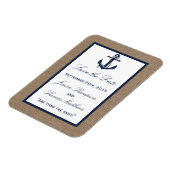 The Navy Anchor On Burlap Beach Wedding Collection Magnet (Left Side)