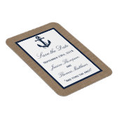 The Navy Anchor On Burlap Beach Wedding Collection Magnet (Right Side)