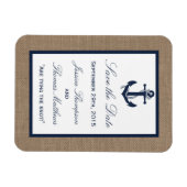 The Navy Anchor On Burlap Beach Wedding Collection Magnet (Horizontal)
