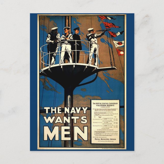 The Navy Wants Men Postcard (Front)