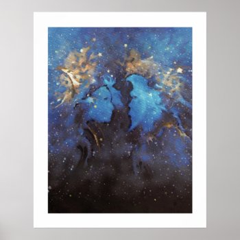 The Nebula Lovers Watercolor Artwork Poster by juliea2010 at Zazzle