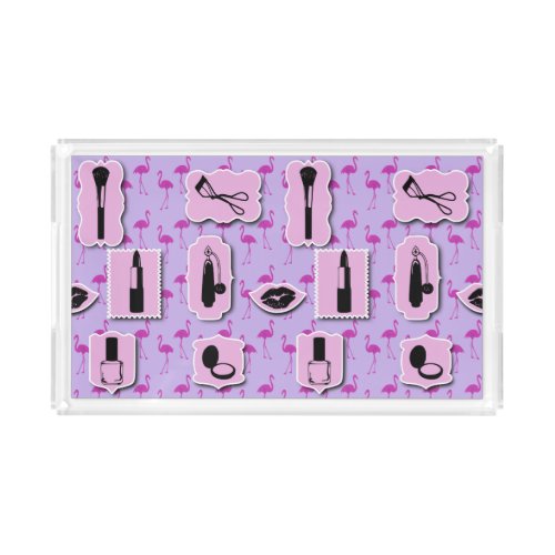 The Necessities Cosmetic Logo Pattern Acrylic Tray