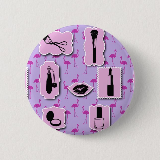 The Necessities Cosmetic Logo Pattern Pinback Button (Front)