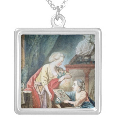 The Necker Family in 1780 Silver Plated Necklace