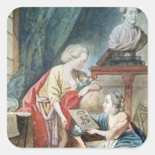 The Necker Family in 1780 Square Sticker