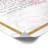 The Necklace Game Marble & Gold Bridal Shower Game Poster (Corner)