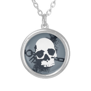 The Necromancer Skull Symbol Silver Plated Necklace