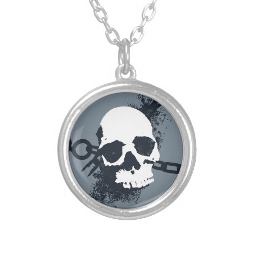 The Necromancer Skull Symbol Silver Plated Necklace