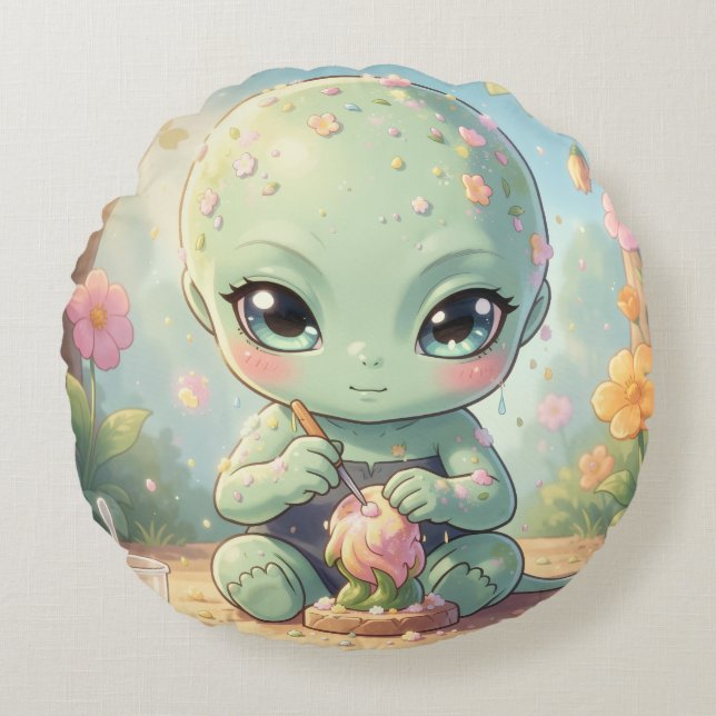 The Nectar Galaxy Wanderers.1 Round Pillow (Front)