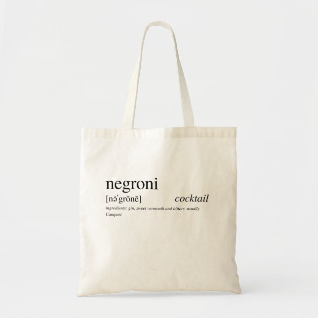 The Negroni - Italy's favorite cocktail Tote Bag (Front)