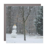 The Neighbor's Snowman Winter Snow Scene Car Magnet