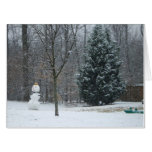 The Neighbor's Snowman Winter Snow Scene Card