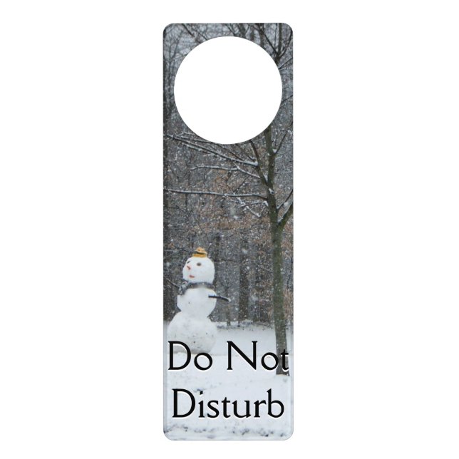 The Neighbor's Snowman Winter Snow Scene Door Hanger (Front)