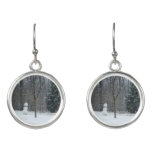 The Neighbor's Snowman Winter Snow Scene Earrings